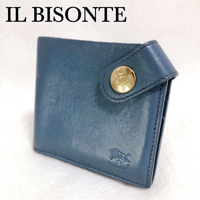 IL BISONTE(イルビゾンテ)の【人気の革財布】イルビゾンテ 折り財布 マネークリップ 名刺入れ 金ボタン 財布 レディースのファッション小物(財布)の商品写真