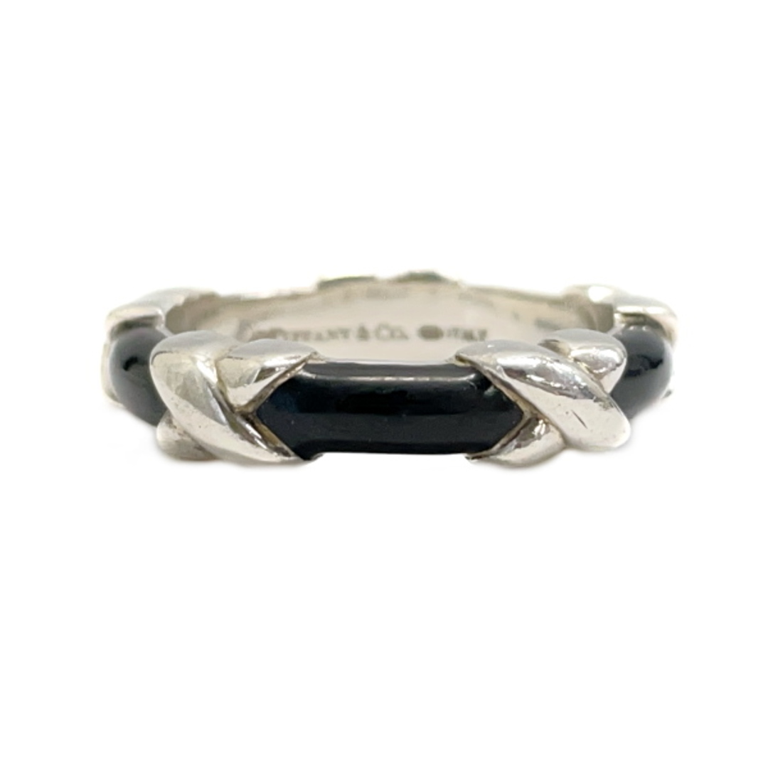 TIFFANY&Co. シグネチャー エナメル ブラック リング・指輪　SV925×エナメル