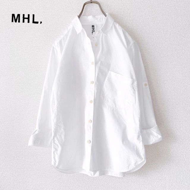 MHL.✨マーガレットハウエル ロールアップスリーブ チビ襟 カラーシャツ