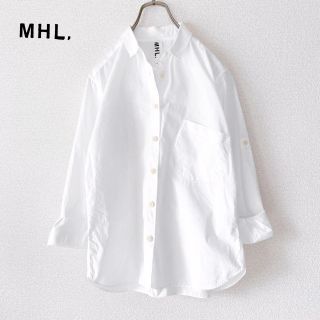 エムエイチエル(MHL.)のMHL.✨マーガレットハウエル ロールアップスリーブ チビ襟 カラーシャツ(シャツ/ブラウス(長袖/七分))