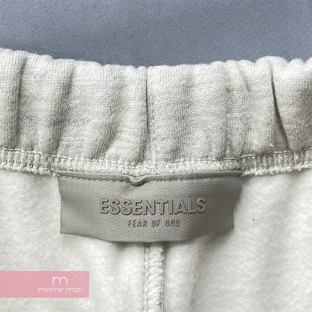 FEAR OF GOD ESSENTIALS 2022SS Sweat Pants Light Oatmeal エッセンシャルズ スウェットパンツ ライトオートミール フロッキーロゴ ライトグレー サイズM 【221024】【新古品】【me04】