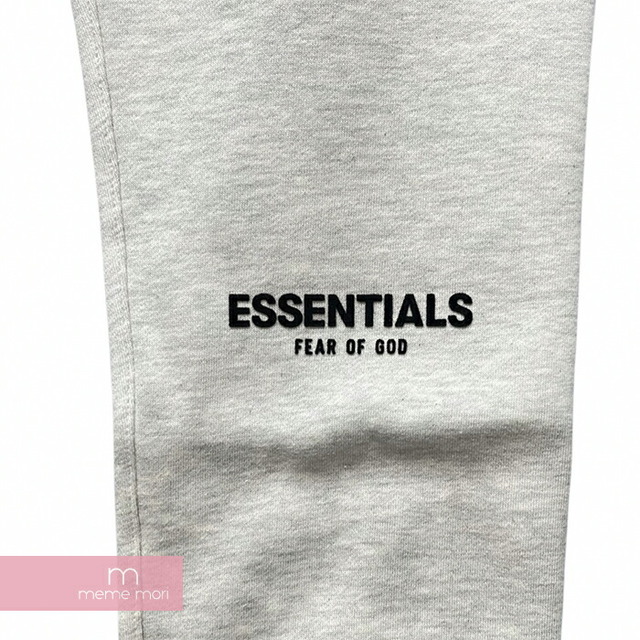 FEAR OF GOD ESSENTIALS 2022SS Sweat Pants Light Oatmeal エッセンシャルズ スウェットパンツ ライトオートミール フロッキーロゴ ライトグレー サイズM 【221024】【新古品】【me04】