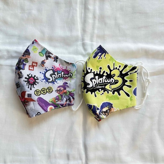 スプラトゥーン　子どもマスク　インナーマスク ハンドメイドのキッズ/ベビー(外出用品)の商品写真