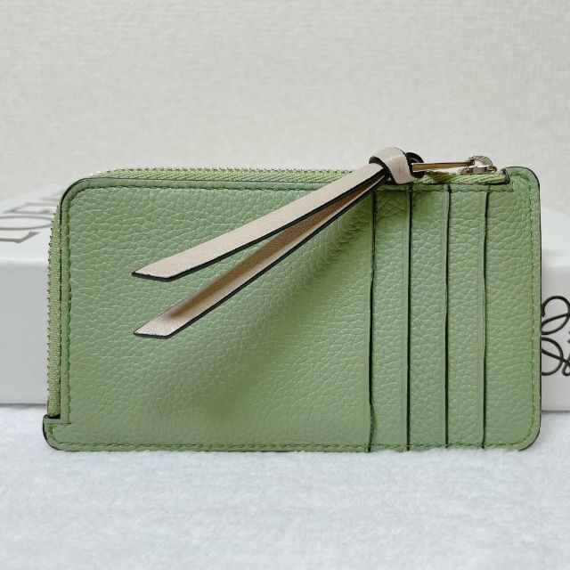 極美品】LOEWE ロエベ フラグメントケース グリーン×ブラウ 格安販売の