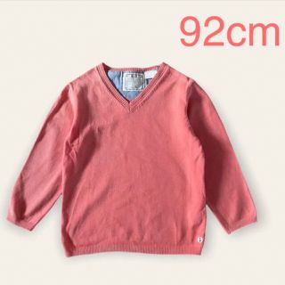 ザラキッズ(ZARA KIDS)の◆ ザラベビー　ZARA  コットンニット 90 92  サーモンピンク　男の子(ニット)