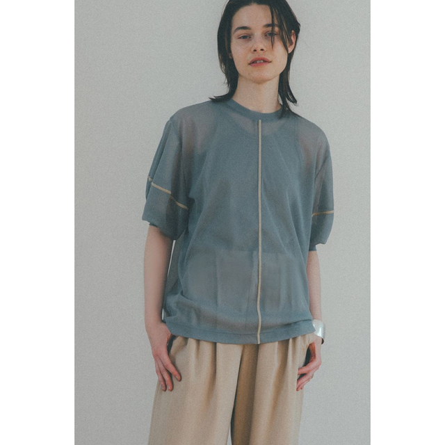 SOLID SLEEVE SHEER S/S TOPS CLANE