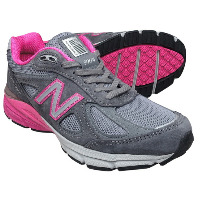 ニューバランス レディース W990GP4 【やや幅が狭い Width:B】 グレー / ピンク Width:B NEW BALANCE W990 グレー / ピンク 990【Made in U.S.A. 正規品】 ランニングシューズ