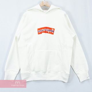 コムデギャルソン(COMME des GARCONS)のSupreme×COMME des GARCONS SHIRT 2017SS Box Logo Hooded Sweatshirt シュプリーム×コムデギャルソンシャツ ボックスロゴフーデッドスウェットシャツ プルオーバーパーカー ホワイト サイズS【200919】【新古品】【me04】(パーカー)