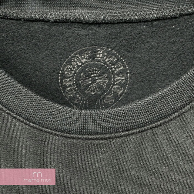 CHROME HEARTS Horseshoe Crewneck Sweatshirt クロムハーツ ホースシュークルーネックスウェットシャツ トレーナー 袖フローラルクロスプリント ブラック サイズXL【230329】【新古品】【me04】