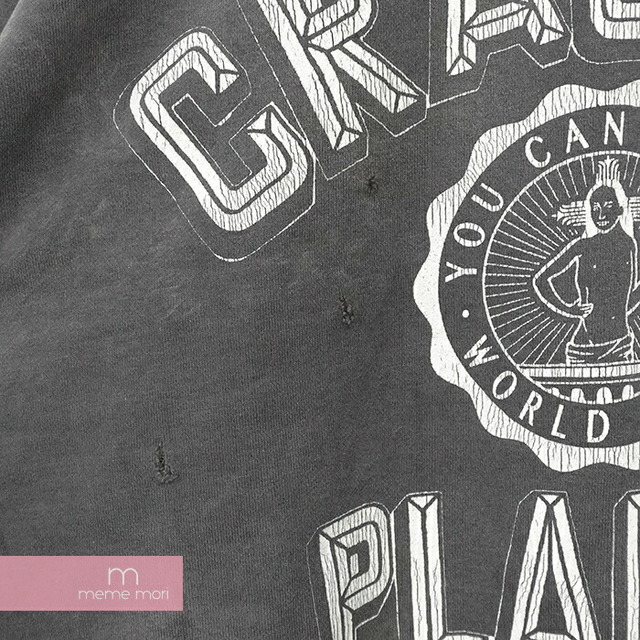 SAINT Mxxxxxx 2021SS Crew Sweat Planet SM-S21-0000-016 セントマイケル クルースウェットプラネット クルーネック トレーナー ダメージ・ヴィンテージ加工 チャコールグレー サイズL【210308】【新古品】【me04】