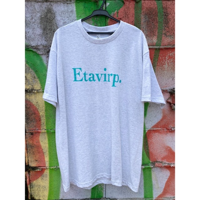 Etavirp Logo T-Shirt. (Ash × Aqua) ennoy メンズのトップス(Tシャツ/カットソー(半袖/袖なし))の商品写真