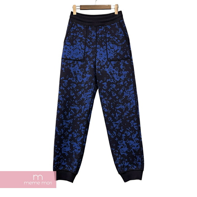 LOUIS VUITTON 2021AW Reversible Pants with Camo Jacquard 1A5W5A ルイヴィトン カモジャカードリバーシブルパンツ スウェットパンツ モノグラム 総柄 ダークネイビ−×ブルー サイズXS【230408】【-A】【me-04】