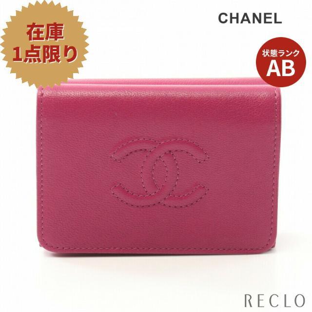 人気No.1 - CHANEL ココマーク ゴールド金具 ピンクパープル レザー 三つ折り財布 財布