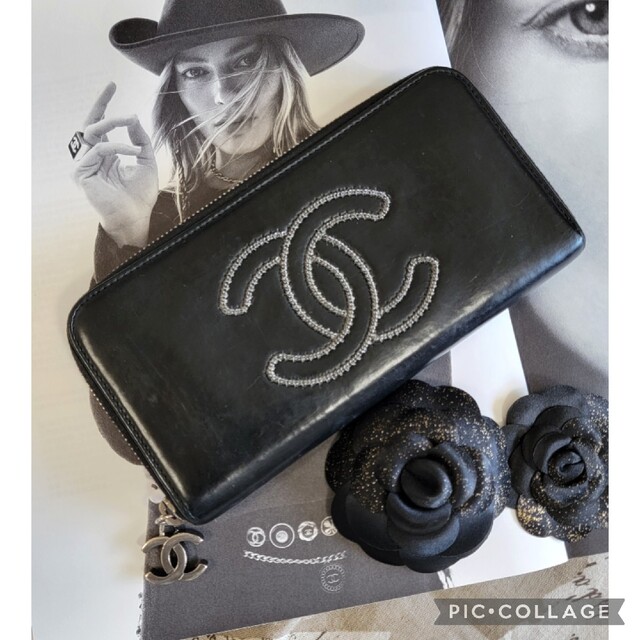 超レア 超美品 CHANEL デカココ メタルチェーンココ ジップ 長財布