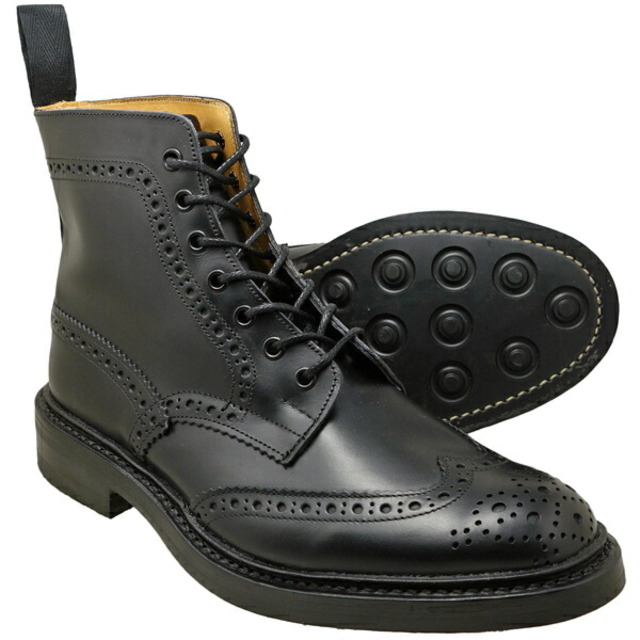 トリッカーズ カントリーブーツ  モルトン  ストウ  ダイナイトソール  ブラック Tricker's M2508 MALTON STOW（BLACK BOX CALF) UK規格 ◆MADE IN ENGLAND◆