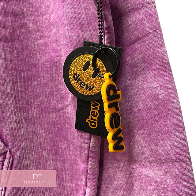 Drew House 2022AW Mascot Hoodie Washed Grape ドリューハウス マスコットフーディ ウォッシュドグレープ  プルオーバーパーカー スマイリープリント ウォッシュ加工 パープル サイズXS【221227】【新古品】【me04】