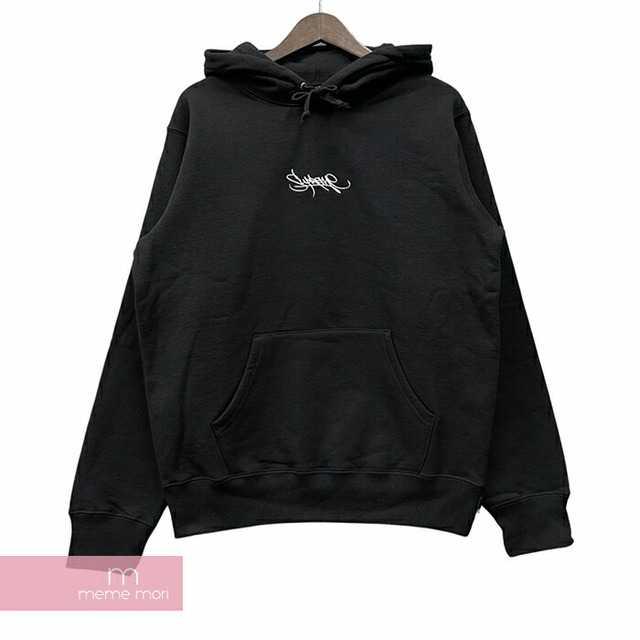 Supreme 2019SS Tag Logo Hooded Sweatshirt シュプリーム タグロゴフーデッドスウェットシャツ プルオーバーパーカー ロゴ刺繍 フューチュラロゴ ブラック サイズS 【221214】【新古品】【me04】