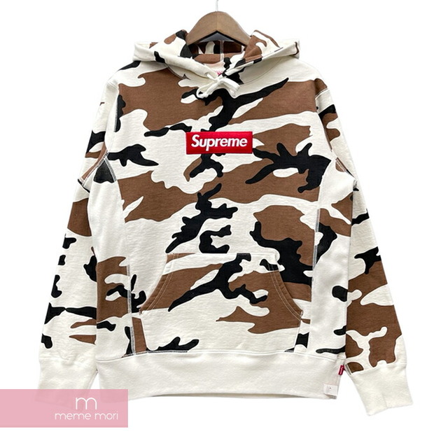 Supreme 2016AW Box Logo Hooded Sweatshirt Brown Camo シュプリーム ボックスロゴフーデッドスウェットシャツ ブラウンカモ プルオーバーパーカー 迷彩 ホワイト×ブラウン サイズS 【221116】【-A】【me04】