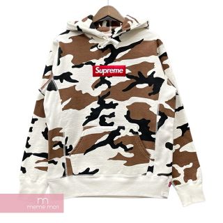 Supreme 2016AW Box Logo Hooded Sweatshirt Brown Camo シュプリーム ボックスロゴフーデッドスウェットシャツ ブラウンカモ プルオーバーパーカー 迷彩 ホワイト×ブラウン サイズS 【221116】【中古-A】【me04】(パーカー)