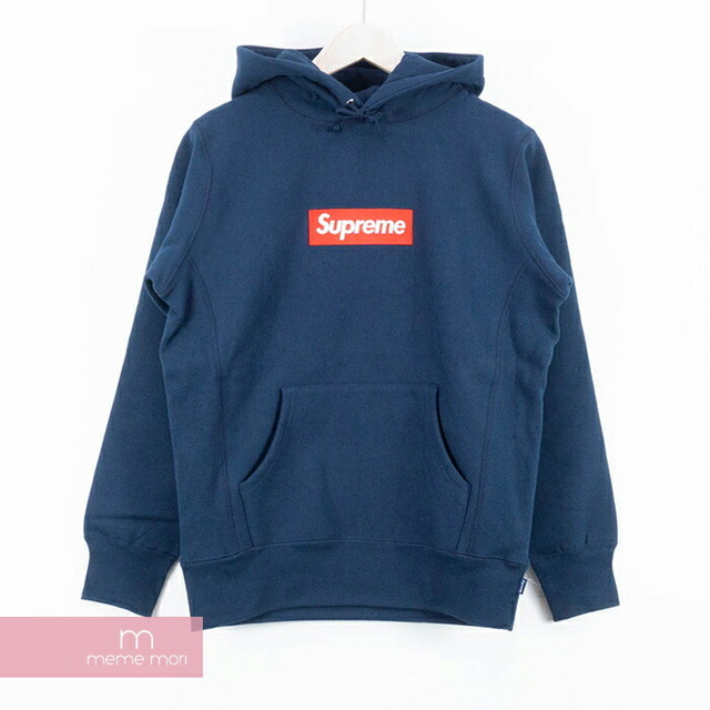 Supreme 2016AW Box Logo Hooded Sweatshirt シュプリーム ボックスロゴフーデッドスウェットシャツ プルオーバーパーカー ネイビー サイズS【221111】【新古品】【me04】