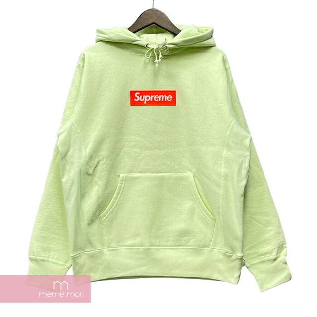 Supreme 2017AW Box Logo Hooded Sweatshirt Peal Lime シュプリーム ボックスロゴフーデッドスウェットシャツ パールライム プルオーバーパーカー ライムグリーン サイズM【220613】【新古品】【me04】