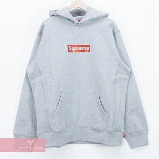 シュプリーム(Supreme)のSupreme×Swarovski 2019SS Box Logo Hooded Sweatshirt シュプリーム×スワロフスキー ボックスロゴフーデッドスウェットシャツ プルオーバーパーカー 25周年記念 グレー サイズM【220608】【新古品】【me04】(パーカー)