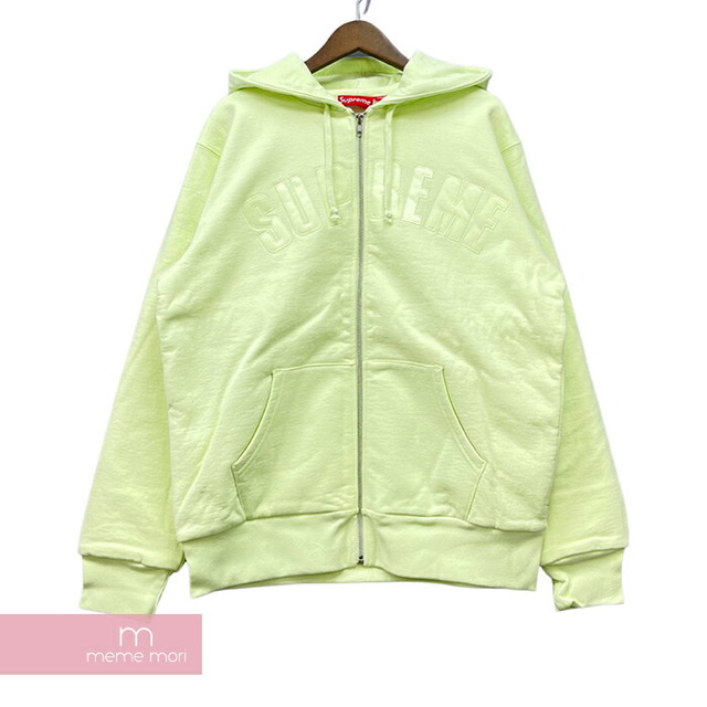 Supreme 2017AW Arc Logo Thermal Zip Up Hooded Sweatshirt Pale Lime シュプリーム アーチロゴサーマルジップアップフーデッドスウェットシャツ ペールライム パーカー ライムグリーン サイズL【211211】【新古品】【me04】