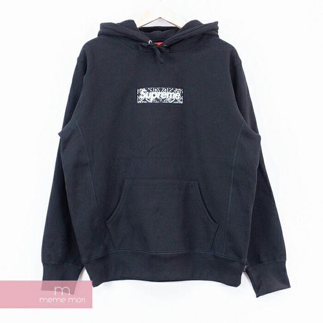 Supreme 2019AW Bandana Box Logo Hooded Sweatshirt シュプリーム バンダナボックスロゴフーデッドスウェットシャツ プルオーバーパーカー ブラック サイズS【210228】【新古品】【me04】