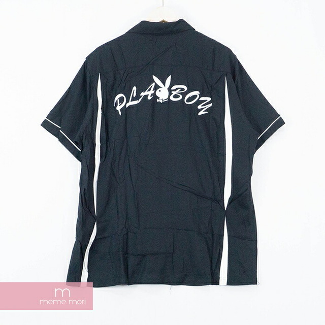 Supreme×Play Boy 2017SS Bowling Shirt シュプリーム×プレイボーイ ボーリングシャツ 開襟シャツ 刺繍 ブラック サイズM【200527】【新古品】【me04】シャツ