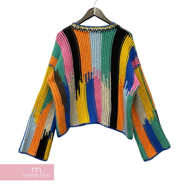 The Elder Statesman Multi Color Sweater ジ エルダーステイツマン マルチカラーセーター ニット カシミヤ ショート丈 マルチカラー サイズM/L【230226】【中古-B】 メンズのトップス(ニット/セーター)の商品写真