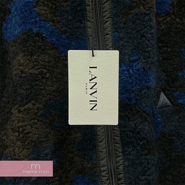 LANVIN 2022AW Reversible Fleece Vest RM-JA0071-5418-A22 ランバン リバーシブルフリースベスト カモフラ柄 迷彩柄 ブルー×ブラック×ブラウン サイズL 【221107】【新古品】【me04】