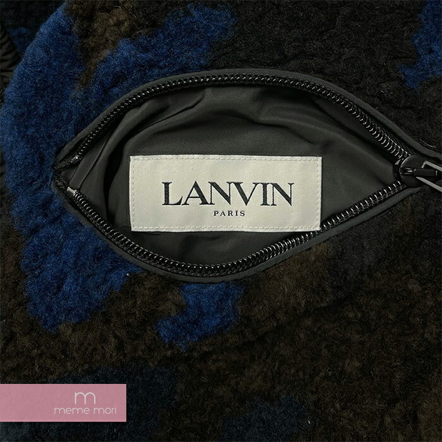 LANVIN 2022AW Reversible Fleece Vest RM-JA0071-5418-A22 ランバン リバーシブルフリースベスト カモフラ柄 迷彩柄 ブルー×ブラック×ブラウン サイズL 【221107】【新古品】【me04】