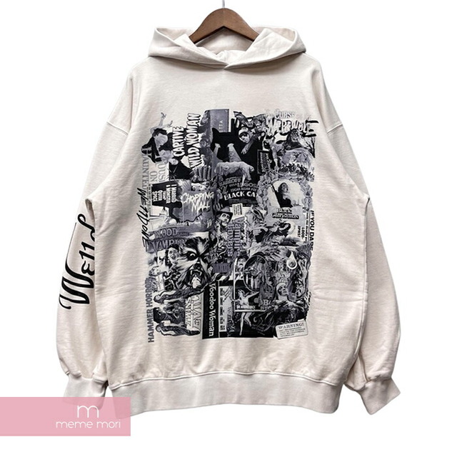 We11done 2022AW BW Horror Collage Hoodie WD-TH3-22-744-U-IV ウェルダン  ホラーコラージュフーディ プルオーバーパーカー プリント パッチ アイボリー サイズM【230417】【新古品】【me04】 | フリマアプリ ラクマ