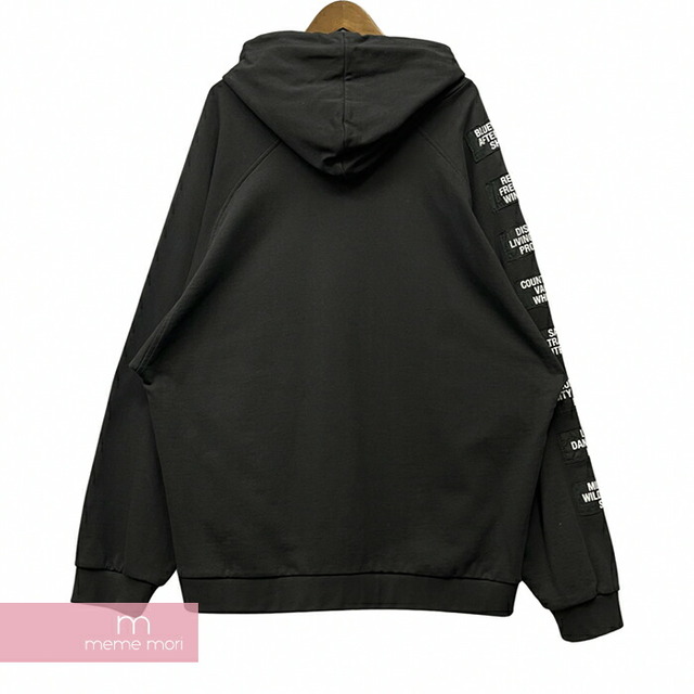 RAF SIMONS(ラフシモンズ)のRAF SIMONS 2021SS Teenage Dreams Oversized Hoodie 211-M175D-19003-0099 ラフシモンズ ティーンエイジドリームスオーバーサイズフーディ プルオーバーパーカー パッチワーク 袖ロゴ ブラック サイズS【230412】【中古-B】【me04】 メンズのトップス(パーカー)の商品写真