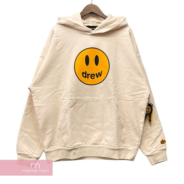 Drew House 2022AW Mascot Oversized Hoodie Cream ドリューハウス マスコットオーバーサイズフーディ クリーム プルオーバーパーカー スマイリープリント スウェット ピンクベージュ サイズXS【230404】【新古品】【me04】