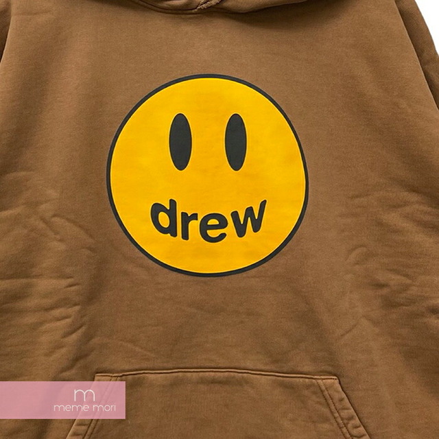 Drew House 2022SS Deconstructed Mascot Hoodie Brown ドリューハウス デコンストラクテッドマスコットフーディ プルオーバーパーカー リメイク スマイリープリント カットオフ ブラウン サイズM【230221】【新古品】【me04】