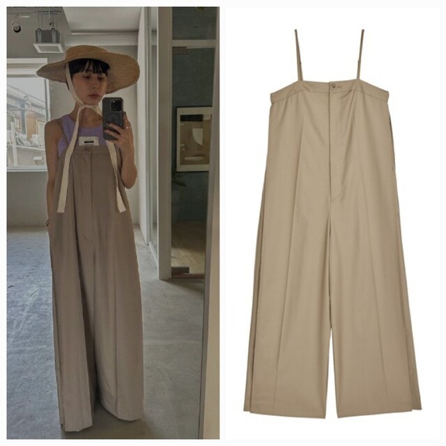 SIDE CUT OFF SUSPENDER PANTS