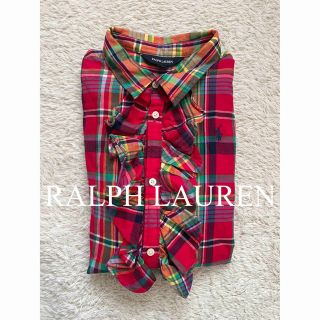 ポロラルフローレン(POLO RALPH LAUREN)の美品　ポロ　ラルフローレン　シャツ　ブラウス　チェック　フリル　人気　完売(シャツ/ブラウス(長袖/七分))