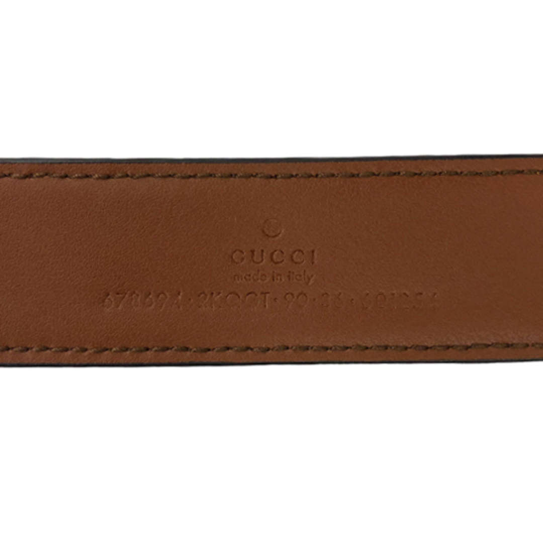 グッチ GGデニム ベルト レザー ブルー ブラウン 90cm 678694 GUCCI 横浜BLANC