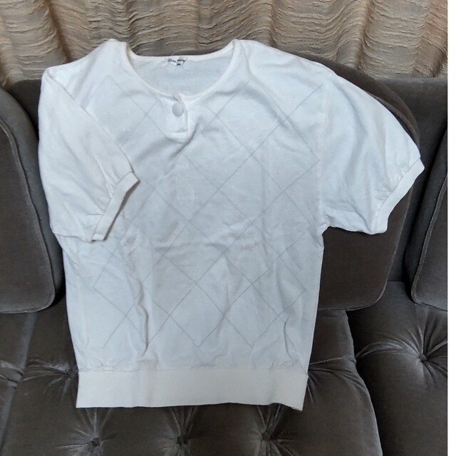 ポロシャツ半袖(赤)とワンボタンTシャツ半袖(白)の2枚セット レディースのトップス(Tシャツ(半袖/袖なし))の商品写真