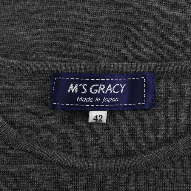 M'S GRACY(エムズグレイシー)のM'S GRACY ニット セーター クルーネック 長袖 42 L グレー レディースのトップス(ニット/セーター)の商品写真