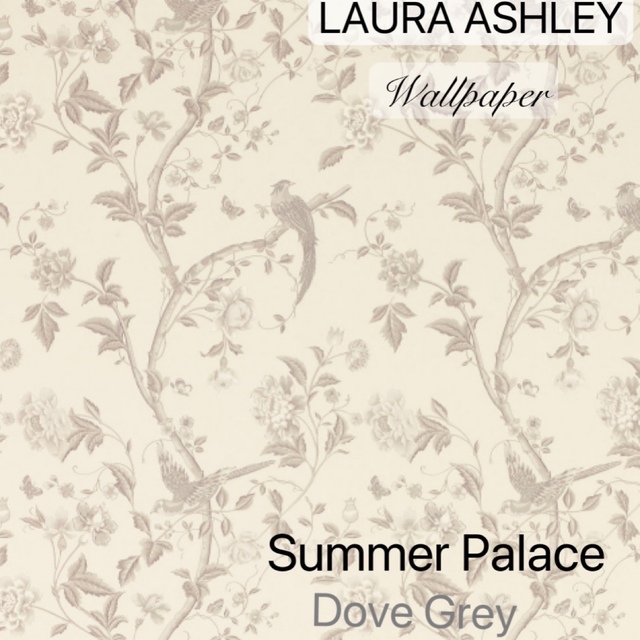 LAURA ASHLEY - ローラアシュレイ UK製壁紙 サマーパレス/ドーヴグレー