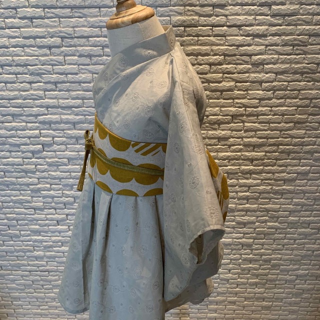 ハンドメイド　ふれあ浴衣セット　110  キッズ/ベビー/マタニティのキッズ服女の子用(90cm~)(甚平/浴衣)の商品写真