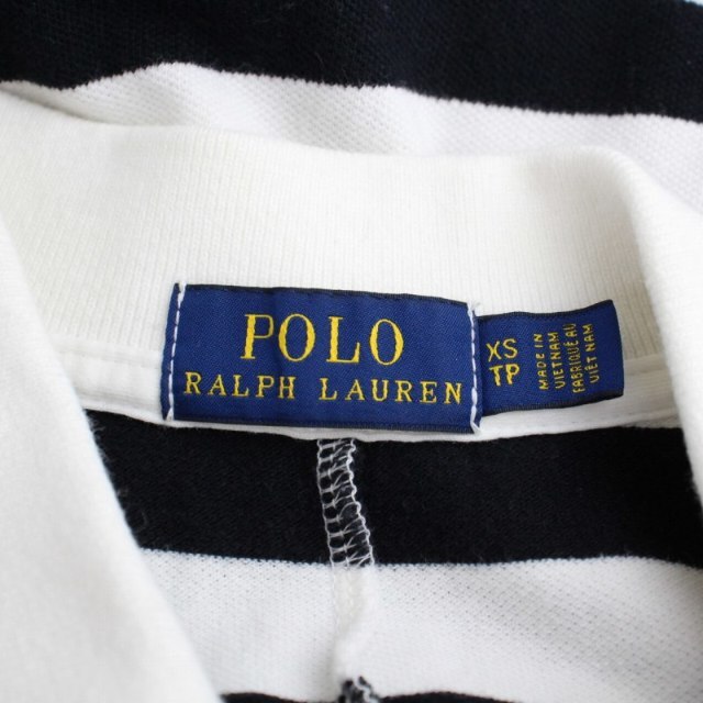 POLO RALPH LAUREN(ポロラルフローレン)のポロ ラルフローレン ポロワンピース 半袖 ロング ボーダー XS 白 黒 レディースのワンピース(ロングワンピース/マキシワンピース)の商品写真