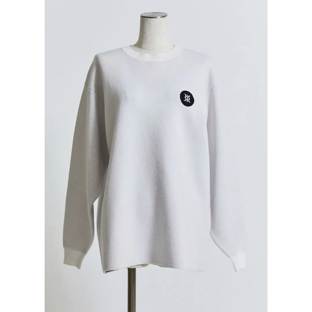 Riu リウ unisex knit pullover (white)