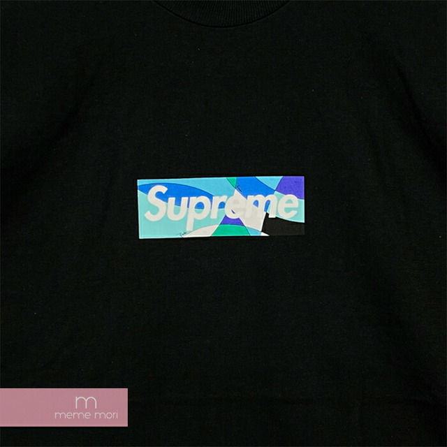 Supreme×Emilio Pucci 2021SS Box Logo Tee シュプリーム×エミリオプッチ ボックスロゴTシャツ 半袖カットソー プリント ブラック×ブルー サイズM【210621】【新古品】【me04】