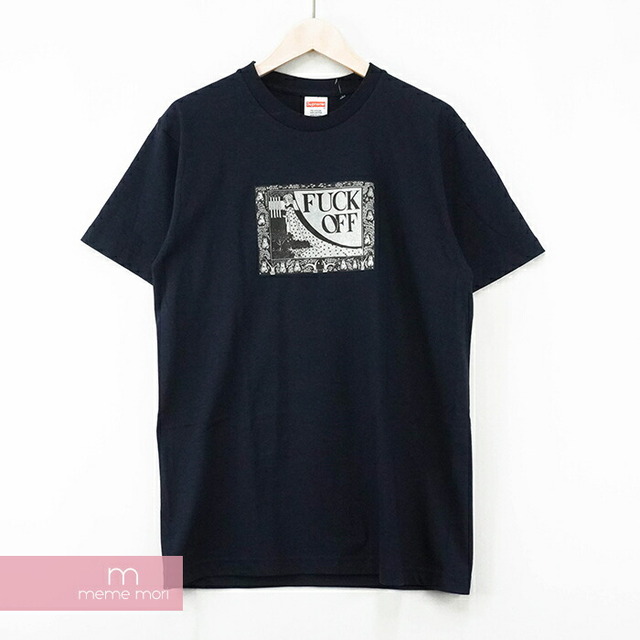 Supreme 2016SS Fuck Off Tee シュプリーム ファックオフTシャツ 半袖 カットソー プリント ネイビー サイズM 【210503】【新古品】【me04】