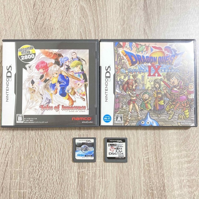 任天堂(ニンテンドウ)のDS カセット ドラゴンクエストIX 9 テイルズ オブ イノセンス 他2種 エンタメ/ホビーのゲームソフト/ゲーム機本体(携帯用ゲームソフト)の商品写真