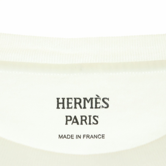 Hermes(エルメス)のエルメス シェーヌダンクルポケットTシャツ カットソー 半袖 40 白 ホワイト レディースのトップス(Tシャツ(半袖/袖なし))の商品写真