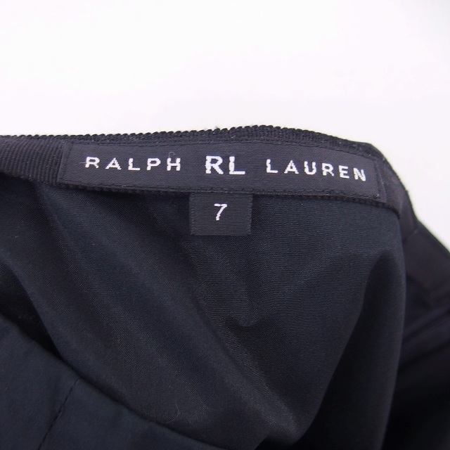 Ralph Lauren(ラルフローレン)のアールエルラルフローレン 国内正規品 タイト スカート ひざ丈 薄手 7 黒 レディースのスカート(ひざ丈スカート)の商品写真